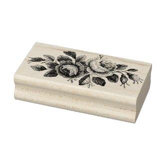 Vintage Rose Antique  Rubber Stamp