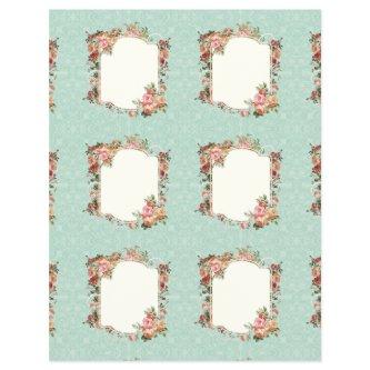 Vintage Rose Baroque Elegant Gift Tags Bridal Flyer