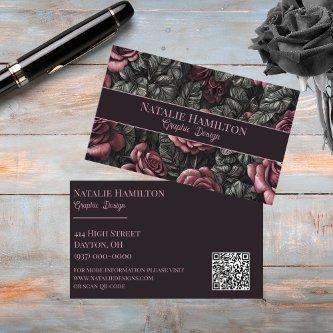 Vintage Roses in Black and Mauve