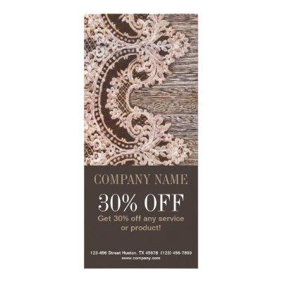 vintage rustic western country chic lace barn wood rack card
