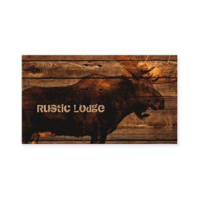 vintage rustic WESTERN country woodgrain MOOSE