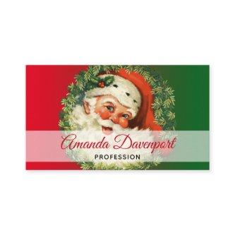 Vintage Santa Claus with Pine Wreath