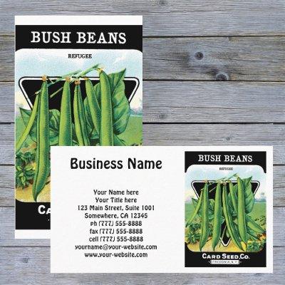 Vintage Seed Packet Label Art, Bush Bean Veggies