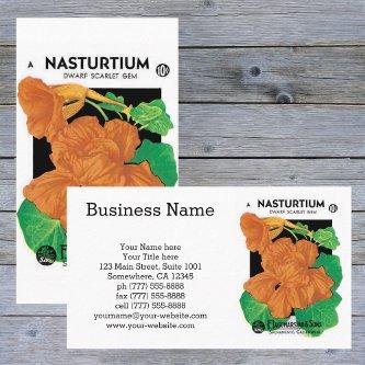 Vintage Seed Packet Label Art, Nasturtium Flowers