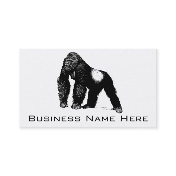 Vintage Silverback Gorilla Illustration, Black