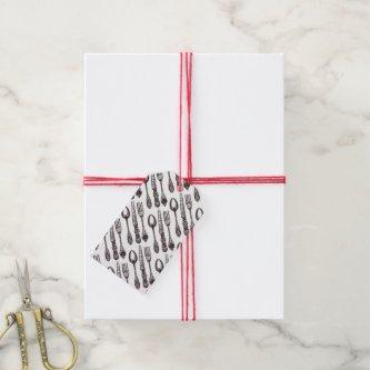 Vintage Silverware Pattern Artisan Classic Foodie Gift Tags