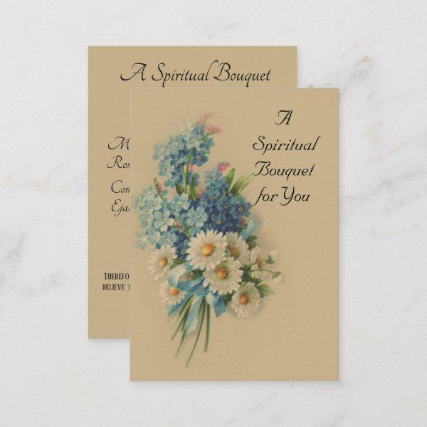 Vintage Spiritual Bouquet Prayer Holy Card