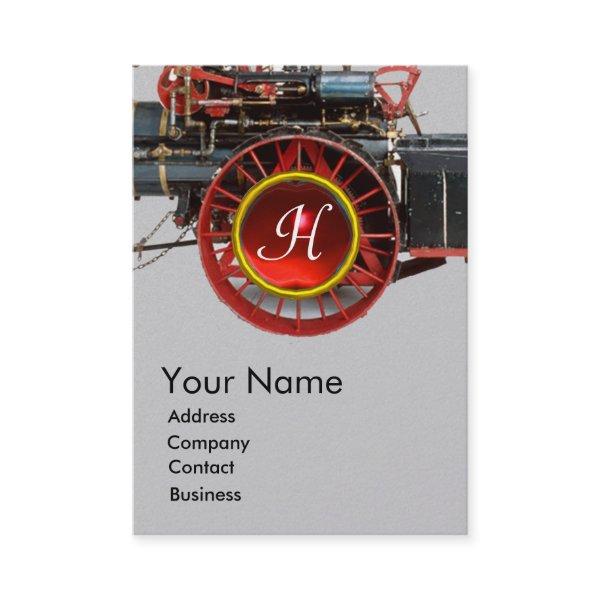 VINTAGE STEAM LOCOMOTIVE RUBY GEMSTONE MONOGRAM