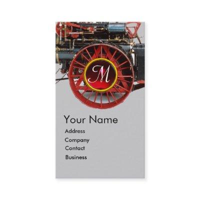 VINTAGE STEAM LOCOMOTIVE RUBY GEMSTONE MONOGRAM