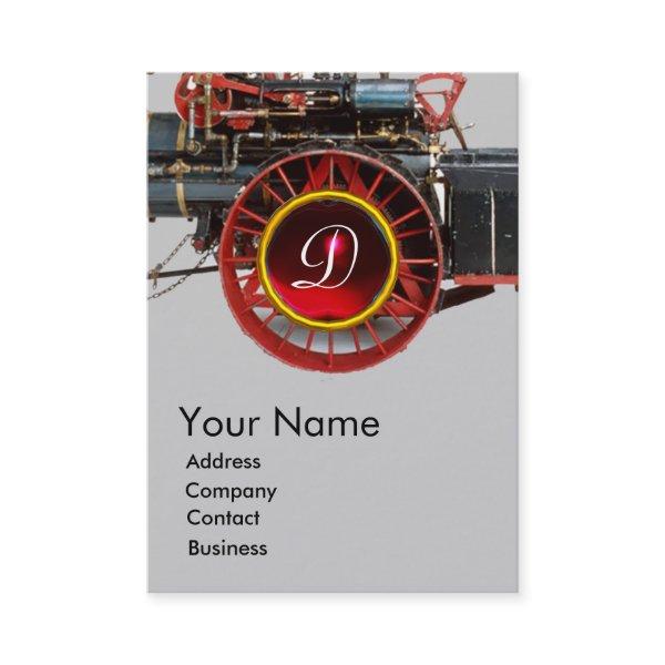 VINTAGE STEAM LOCOMOTIVE RUBY GEMSTONE MONOGRAM