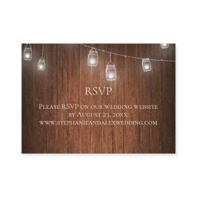 Vintage String Lights Mason Jar Lace Wood Wedding