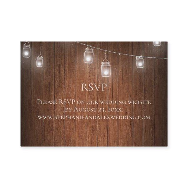 Vintage String Lights Mason Jar Lace Wood Wedding
