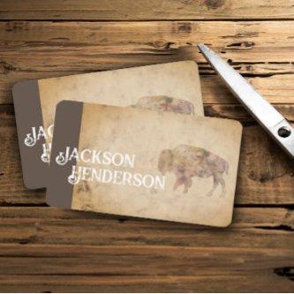 vintage style bison art brown rustic