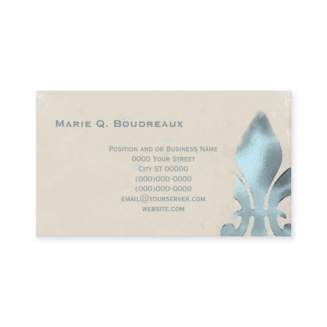 Vintage Style Green Fleur de Lis