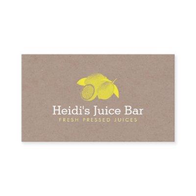 Vintage Style Illustration of Lemons on Cardboard