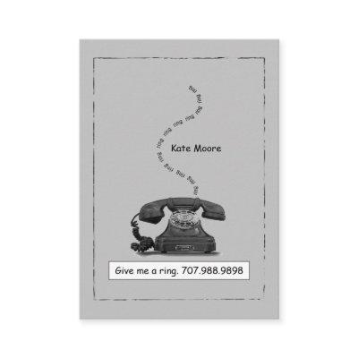 Vintage Telephone Gray Calling Card