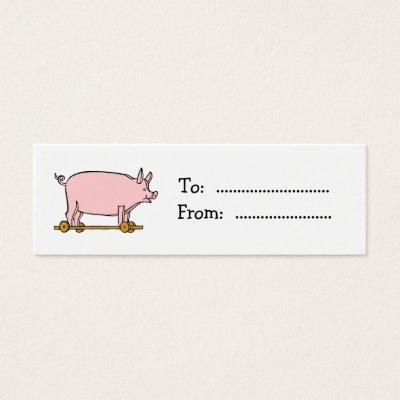 Vintage Toy Pig Custom Gift Tag