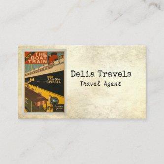vintage travel poster distressed double sided