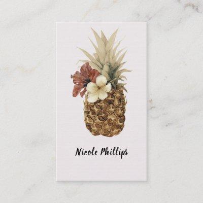 Vintage Tropical Pineapple Hibiscus Floral Chic