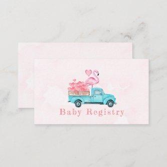 Vintage Truck Pink Flamingo Baby Shower Registry