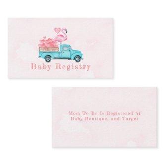 Vintage Truck Pink Flamingo Baby Shower Registry