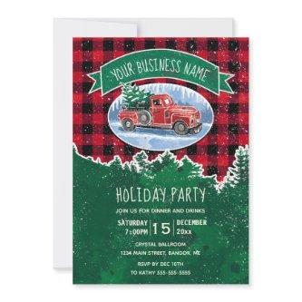 Vintage Truck Rustic Corporate Holiday Party Invitation