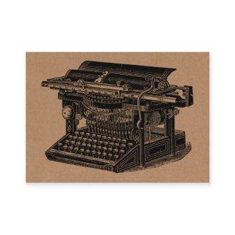 Vintage Typewriter - Black on Cardboard Tex