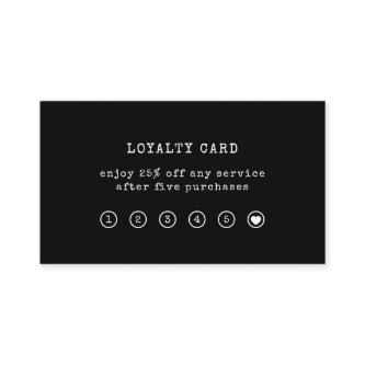 Vintage Typewriter Text | Black Loyalty Card