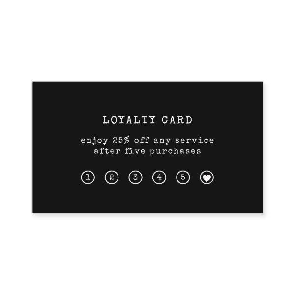 Vintage Typewriter Text | Black Loyalty Card
