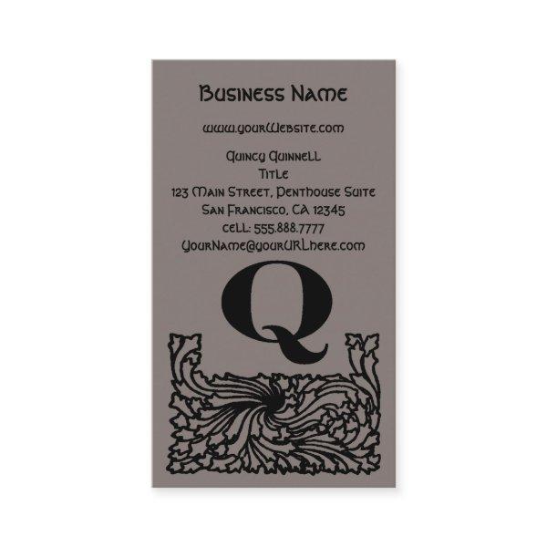 Vintage Victorian Elegant Monogram Letter Q