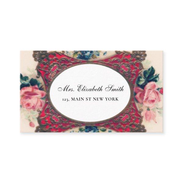 vintage victorian england floral rustic calling card