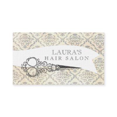 Vintage Wallpaper Scissors Hair Salon Business