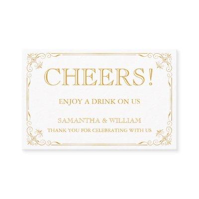 Vintage Wedding Free Drink Ticket | Custom Color