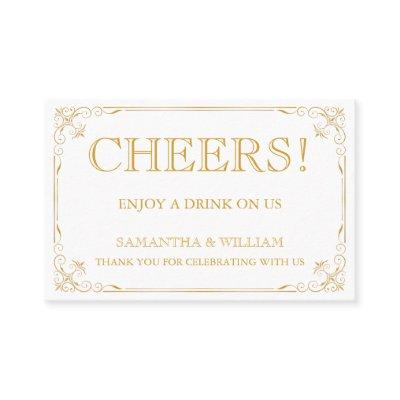 Vintage Wedding Free Drink Ticket | Custom Color