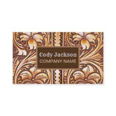 Vintage Western country cowboy tooled leather