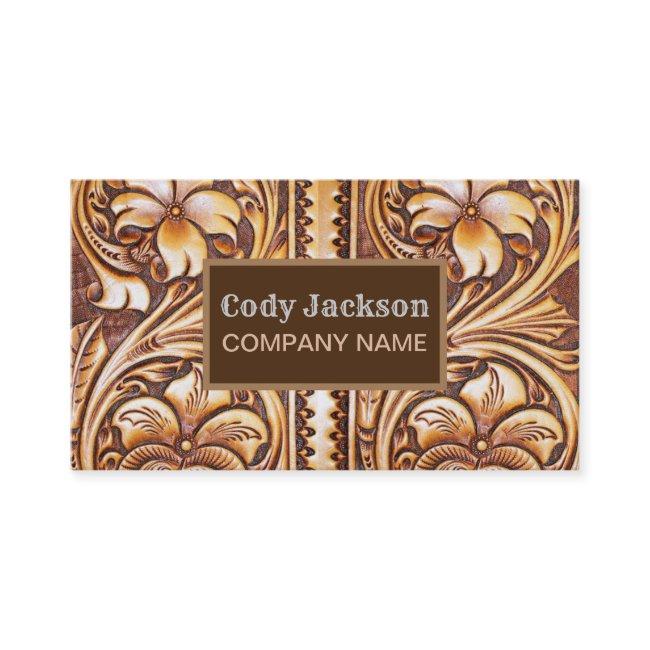 Vintage Western country cowboy tooled leather