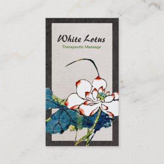 Vintage White Lotus Flower Massage Therapist
