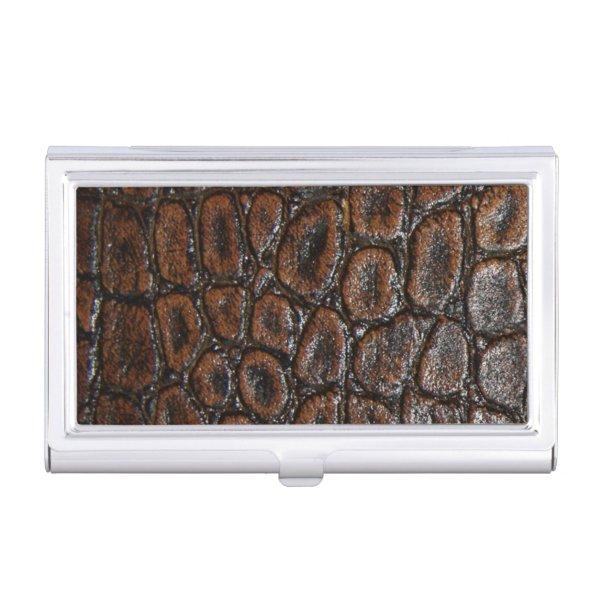 vintage wild crocodile brown alligator leather  case