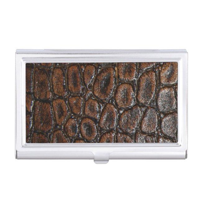 vintage wild crocodile brown alligator leather case