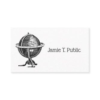 Vintage World Globe Lithograph Drawing BW