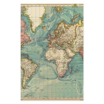 Vintage World Map Stationery