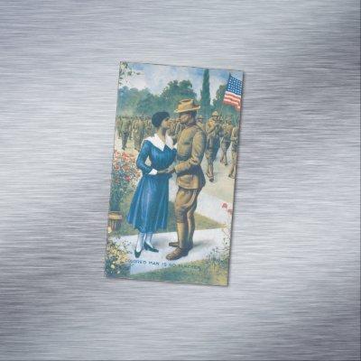 Vintage World War I Colored Man Is No Slacker  Magnet