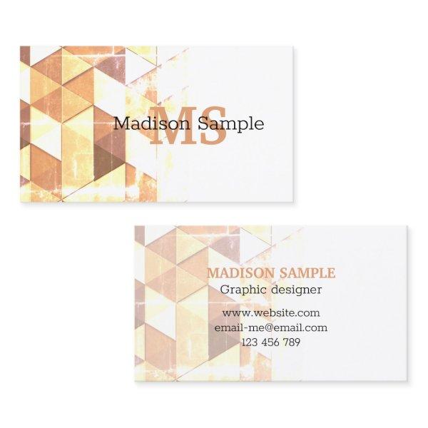 Vintage yellow brown geometric pattern Monogram
