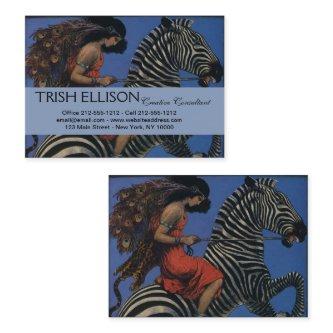 Vintage Zebra Art Nouveau Woman