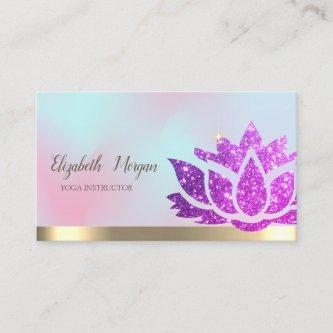 Violet Glitter Lotus Flower Yoga Holographic