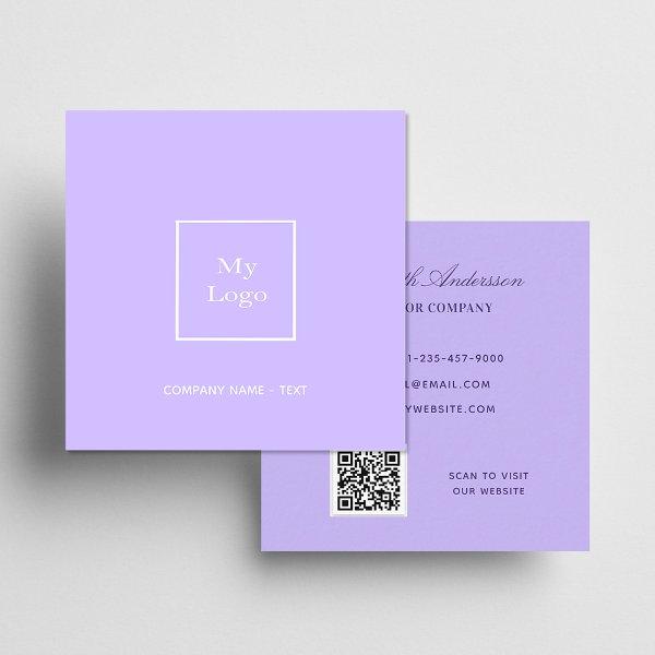 Violet lavender logo QR code elegant Square