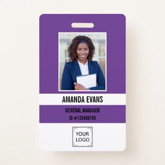 Violet | Photo Employee Logo or QR CODE Security Badge