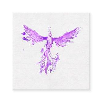 *~*  VIOLET PINK Feathers Phoenix Rising Ashes Square