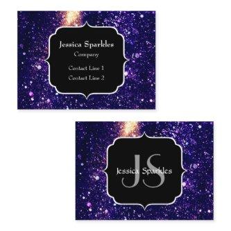 Violet purple abstract galaxy Custom Monogram