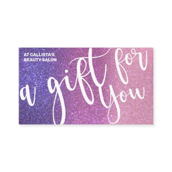 Violet Purple Pink Triple Glitter Gift Certificate